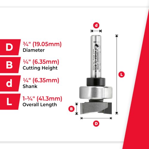 Image of Amana Tool - 45464-S Carbide Tipped Flush Trim Plunge Template 3 /4 Dia x 1 /4 inch Sh