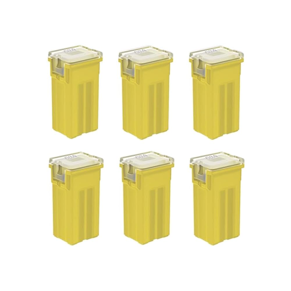 Gebildet 6pcs 12V-24V Automotive Tall Profile Jcase Box Shaped Assorted Fuse for Trucks,Cars and SUV,Boat(60A)