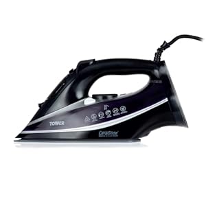 Tower Ceraglide Ultra Speed Iron with Ceramic Soleplate, 3100W, 360ml Water Tank, 40g Continuous Steam, 180g Steam Boost, Anti-Drip & Self-cleaning Function, Purple, T22013PR