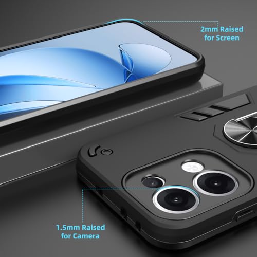 Image of NDCOM for Oppo Reno 13 Back Cover | Protective Oppo Reno 13 5G Back Cover | Sleek Oppo Reno 13 Cover for Enhanced Grip and Style | Ring Holder Case