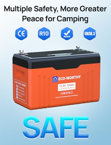 Image of ECO WORTHY 12V 200W Solar Panel kit with Battery and Inverter for RV Off Grid:2PCS 100W Solar Panel,2PCS 12V 100Ah Lithium Battery with SOC Display,1000W Inverter,20A MPPT Controller with Bluetooth