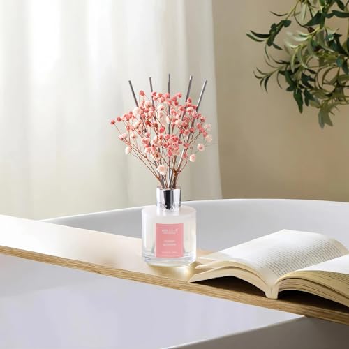 Image of Airkeep Reed Diffuser Set, 3.38 fl oz (100 ml) - Cherry Blossom Oil Diffusers with 8 Reed Sticks, Home Fragrance Reed Diffuser for Bathroom Shelf Decor