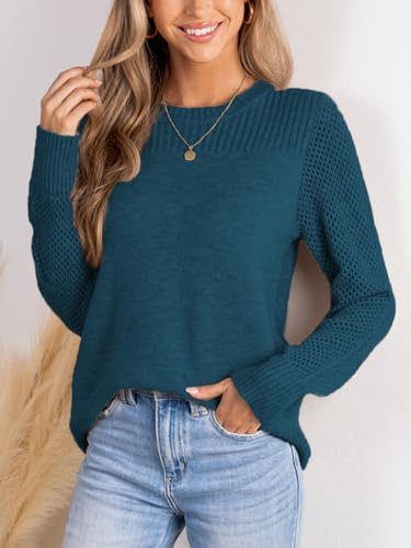 CUPSHE Womens Sweaters Casual Long Sleeve Pullover Sweaters Crewneck Soft Knit Jumper Top3