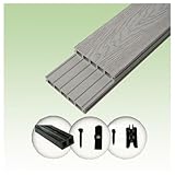 Woodstore24 Terrassendielen WPC Komplettset 3D Holzstruktur WoodoMykonos (25 x 145mm...