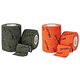 LYFT-RX Tape Bundle - 3 Rolls OD Green+3 Rolls Orange, 1.5inch Size, Stretch Fit Hook Grip Tape w/Premium Adhesive for Olympic Weight Lift, Cross Train, Lifting, Protects Thumb Fingers, Enhances Grip