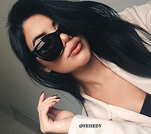 FEISEDY Polarized Vintage Sunglasses American Womens Square Jackie O Cat Eye Sunglasses B24513