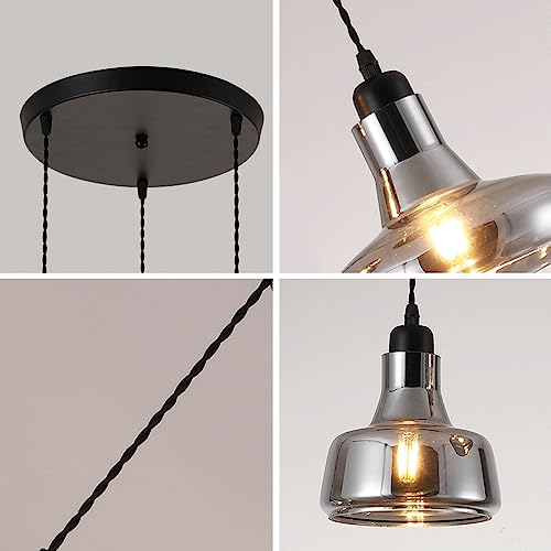 Suspension luminaire E27 réglable 3 lampes pour restaurant et café - 4