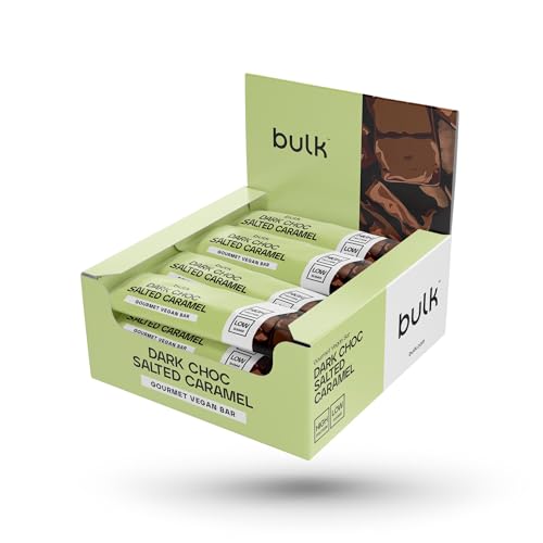 Bulk Gourmet Vegan Protein Bar, Dark Chocolate Salted Caramel, Pack of 12