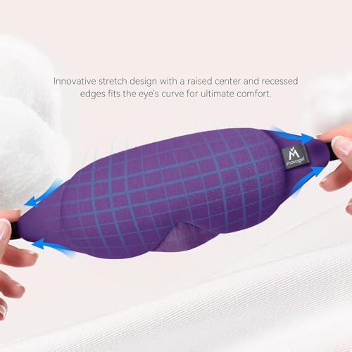 Image of Mavogel Cotton Sleep Eye Mask, Breathable Light Blocking Sleep Mask | Soft Comfortable Night Eye Mask for Men Women, Eye Cover for Travel /Sleeping /Shift Work, Includes Travel Pouch (Purple)