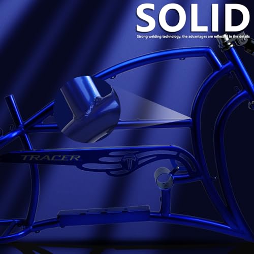 Cuadro de bicicleta playera Tracer Signature Oversized de acero para ruedas 26" x 3.0 / 4.0, color azul (solo cuadro) miniatura 6