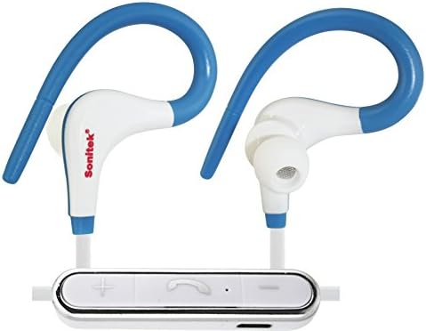 New Trent Bluetooth 4.1 Sport HD Stereo Headset In-ear Earbuds Earphones with Adjustable Ear Hooks Noise Isolation Water/Sweat -Resistant In-Line Microphone & Remote- Blue