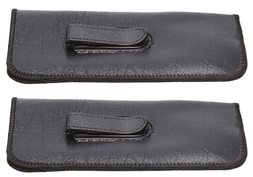 Image of Calabria S-41 Soft Slim Slip In Eyeglass Case w /Pocket Belt Clip PU Leather Mens Womens Glasses Holder Pouch Sleeve Storage