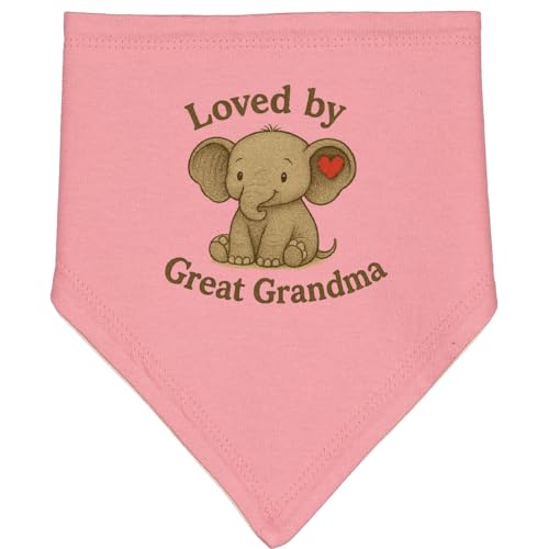 inktastic Loved By Great Grandma Elephant Heart Baby Bandana Bib