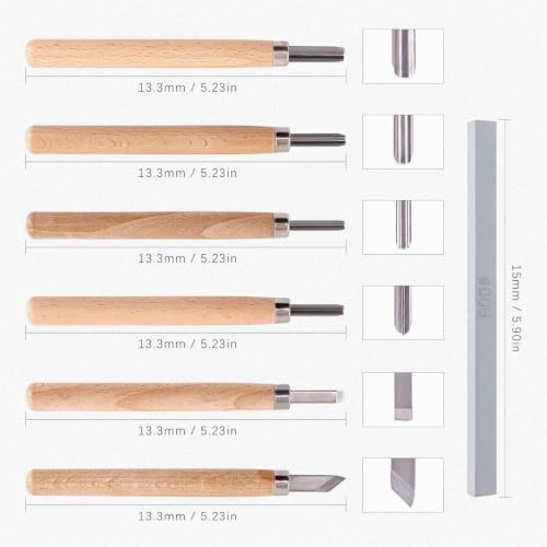 Miniatura 3 de Swpeet Kit De Herramientas De Inicio De Impresión De Bloques De 24 Piezas, Bloques De Tallado De Sellos De Goma, Rodillo De Tinta, Herramientas De Tallado, Guantes, Papeles De Calco Y Bandeja De