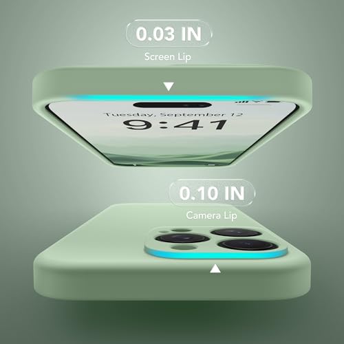 Image of Magnetic for iPhone 16 Pro Max Case, Compatible with MagSafe, [Full Camera Protection] [Screen Protector] Silicone Shockproof Protective Phone Case for iPhone 16 Pro Max 6.9 inch, Light Cyan