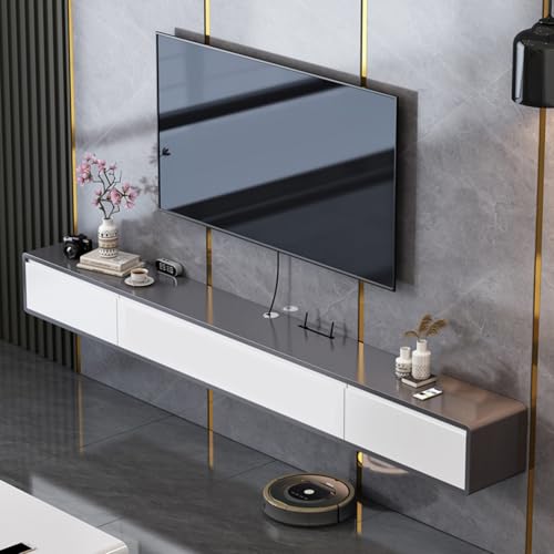 Floor standing TV stand Universal floor TV stand height adjustable TV floor stand,Wall Mounted Floating TV Unit Cabinet with Large Storage Modern TV Stand for Living Room 140cm Wide TV Bench