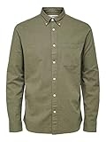 Brusttasche SELECTED HOMME Herren SLHREGRICK-OX Flex Shirt LS S NOOS Hemd, Aloe, M