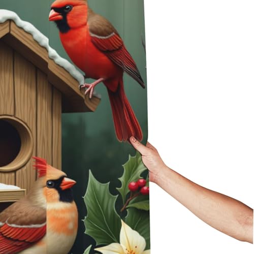 Rideau de douche oiseau cardinal 152x183cm opaque moderne