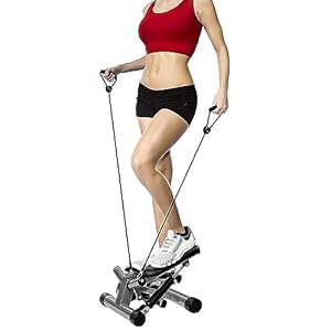 Signature Fitness Adjustable Mini Stepper Stair Stepper Stepping Machine with Resistance Bands