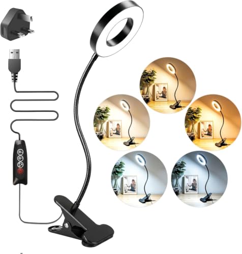 Akynite Clip on Reading Light for Bed Clip Bedside Lamp with 45Min. Timer