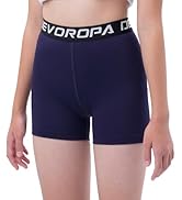 DEVOROPA Girls 3" Spandex Volleyball Compression Shorts Stretch Youth Gymnastics Workout Cheer Da...