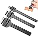 Produktbild 3 Stück Locher Stanzen Werkzeug, Leder Locher Werkzeuge, Leder Meißel, Fachmann DIY & Handwerk Metall 2/4/6 Prong Leder Bastelzahn Stanzwerkzeug für Gürtel, Leder, Armband, Karte (5MM)