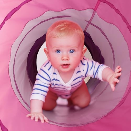 Wilwolfer Tunnel für Kinder - Spielzelt für Draußen mit Mesh-Seiten - 180cm Tunnel für Kinder motorische Fähigkeiten Baby-Krabbel-Spielzeug Klappbares Pop-up-Spielzeuggeschenk für Tiere