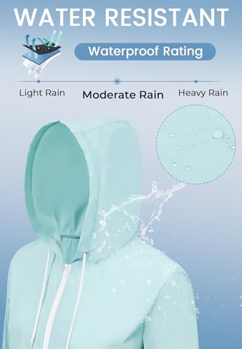 Zando Lightweight Rain Jacket Women Waterproof - Raincoat for Women Packable Rain coat Hooded Windbreaker for Travel Outdoor4