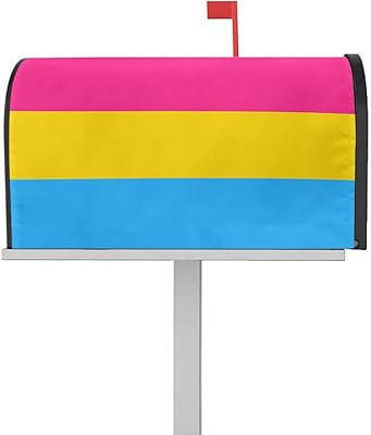 Mailbox Cover, Modern Sexuality Flag Asexual Blue Yellow Pink Mailbox Wrap Magnetic Mailbox Covers for Garden Yard Outdoor Decoration,Farmhouse Home Mailbox Post Box Cover Wraps Large Size 21