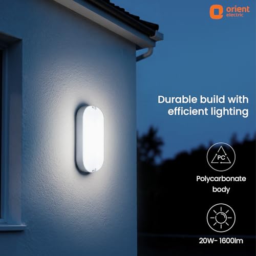 Image of Orient Electric 20W Eternal Bulkhead Wall Light | 6500K, Cool White | 1600 lumens Bright Light Output | 2 Year Warranty by Orient