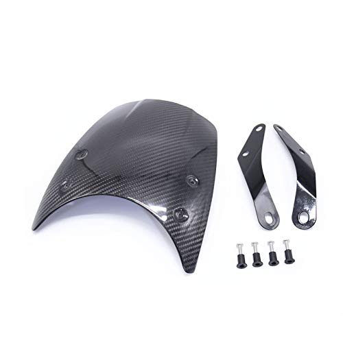 Epeigo Universal 5-7 Motorcycle Windshield Windscreen Headlight Fairing Deflector For Harley Honda Yamaha Suzuki Kawasaki BMW (Carbon fiber)