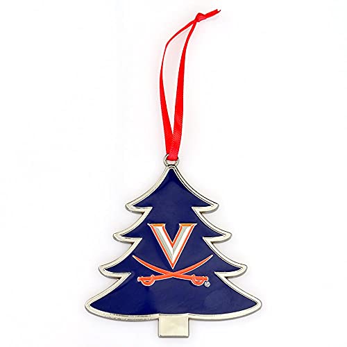 Virginia Cavaliers (UVA) Tree Shaped Metal Christmas Ornament