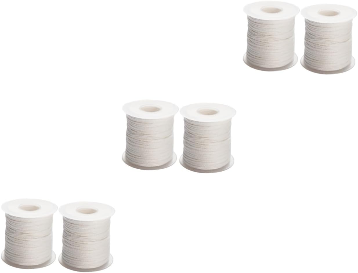 Tofficu 6rolls Candle Wicks Cotton Spool for Candle Making Meters Total Compatible Pillar Taper Easy to Cut for Use