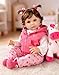 Aori Reborn Baby Dolls 22 Inch Weighted Reborn Girl Doll with Pink Clothes and Deer Toy Accessories