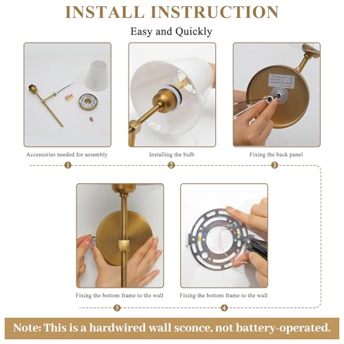 Bsmathom Wall Sconces Hardwired Bathroom Vanity Light Fixture - Image 6