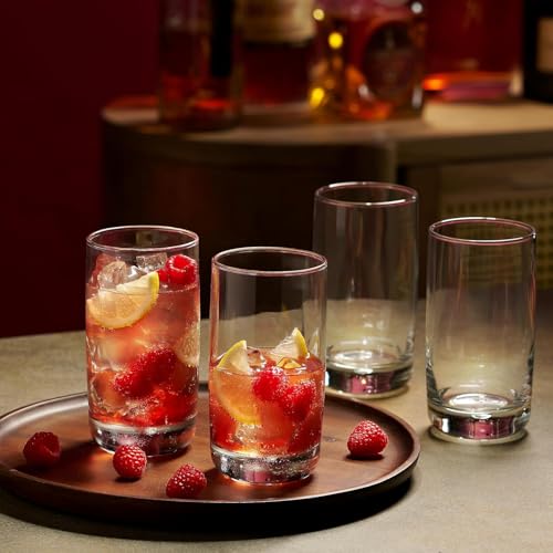 Image of Premium Crystal Water Glass Set of 6 - Highball Drinking Glasses Set for Home - Glass Set for Water Juice Shakes Mojito Cocktail Colddrinks (Atlass)