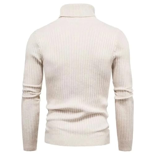 Men PlTurtleneck Pullover Sweater Fashion Solid Slim Fit Long Sleeve Knitted Bottoming Sweater2