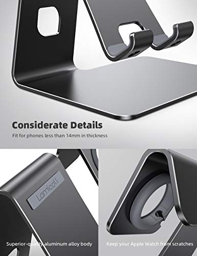 Lamicall Stand For Apple Watch Phone Holder 2 In 1 Desktop Stand Holder Charging Station Dock Compatible With Apple Watch Se Series 8/7/6/5/4/3/2 Ultra [Charging Cable Not Include] #TOP5