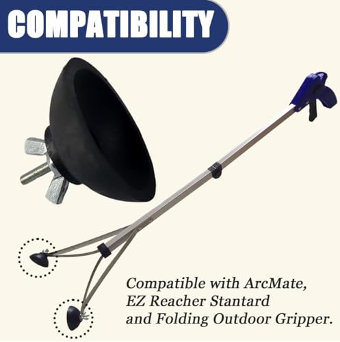 2 Pairs Reacher Gripper Replacement Rubber Cups, Outdoor Heavy Duty Grabber Tip Parts with Lock Nuts for Reacher Repair,Tool-Free Installation - Image 6