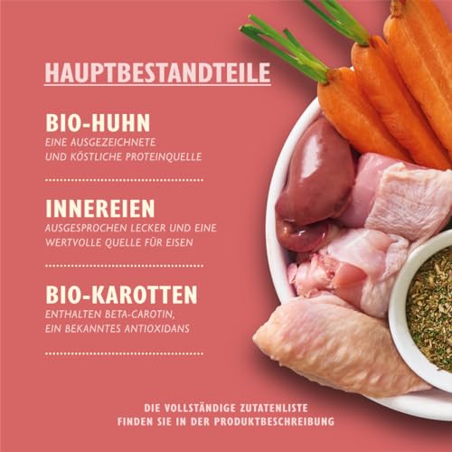 Lily's Kitchen Mit natürlichen Zutaten hergestellt Nassfutter für Welpen Hundefutter Schale Bio- Abendessen mit Huhn und Gemüse 150g