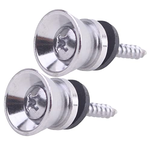 Garneck 2 Pack Guitar Strap Locks Set Metal Guitar Strap Buttons Bass Safe Durable Locks