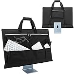 KISLANE Travel Case for 24'' iMac, Protective Storage Bag with Carry Handle for iMac Monitor and Accessories (Black)