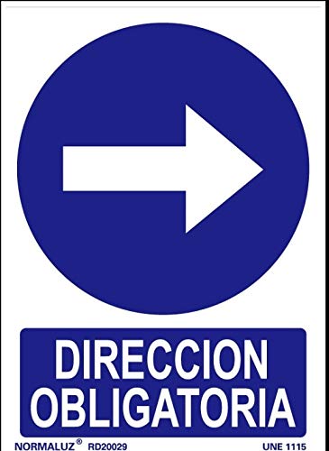 Normaluz Rd20029 - Señal Dirección Obligatoria Derecha Pvc Glasspack 0,7Mm 21X30 Cm