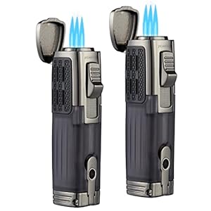 TOMOLO Cigar Lighter Triple Jet Fla...
