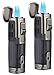 TOMOLO Torch Lighter Triple Jet Flame Refillable Butane Cigar Lighter with Cigar Punch,2 Pack,Charcoal