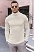 Ekouaer Men's Turtleneck Long Sleeve Turtle Neck Shirts Basic Lightweight Undershirt Thermal Pullover Sweater Beige M
