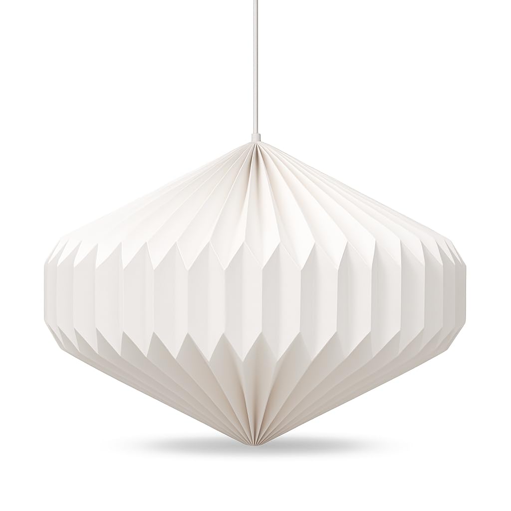 Handmade Origami Paper Lantern Lampshade – Japanese-Style Pendant Ceiling Light Fixture,Eco-Friendly Paper Light Shade for Home Décor,Bedroom,Living Room,Ambient Lighting Decoration (Single Lampshade)