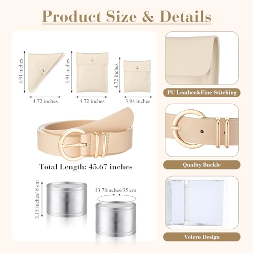 Coume 6 Pcs Women Halloween Costume Accessories Queen Cosplay Outfits Warrior Adjustable Belt Pockets Holster Cuff Armbands2