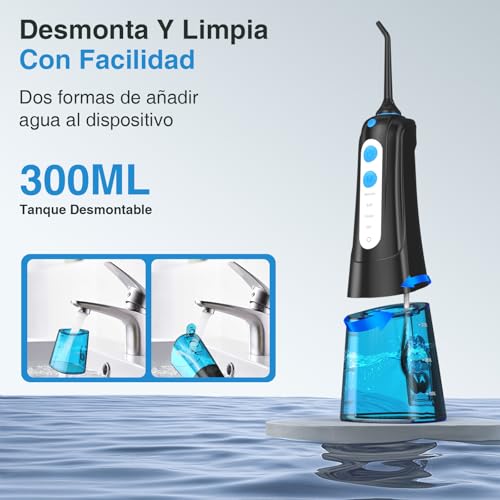 Miniatura 5 de Surfou Irrigador Dental Portatil Bucal Viaje, Irrigadores Dentales Bucales Limpiador Dientes Agua Presion, Profesional Inalambrico Irrigador-Dental Con Irradiador Limpieza Water Flosser For Teeth