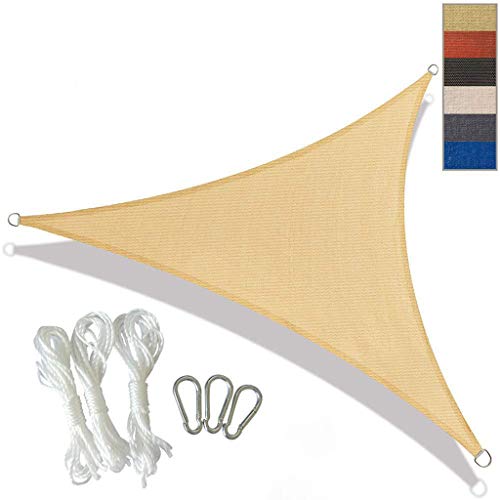 Voile d'ombrage triangle en tissu perméable anti-UV pour terrasse et jardin